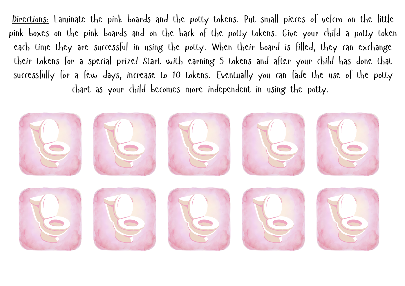 Potty Training Reward Chart - Pink (Printable)